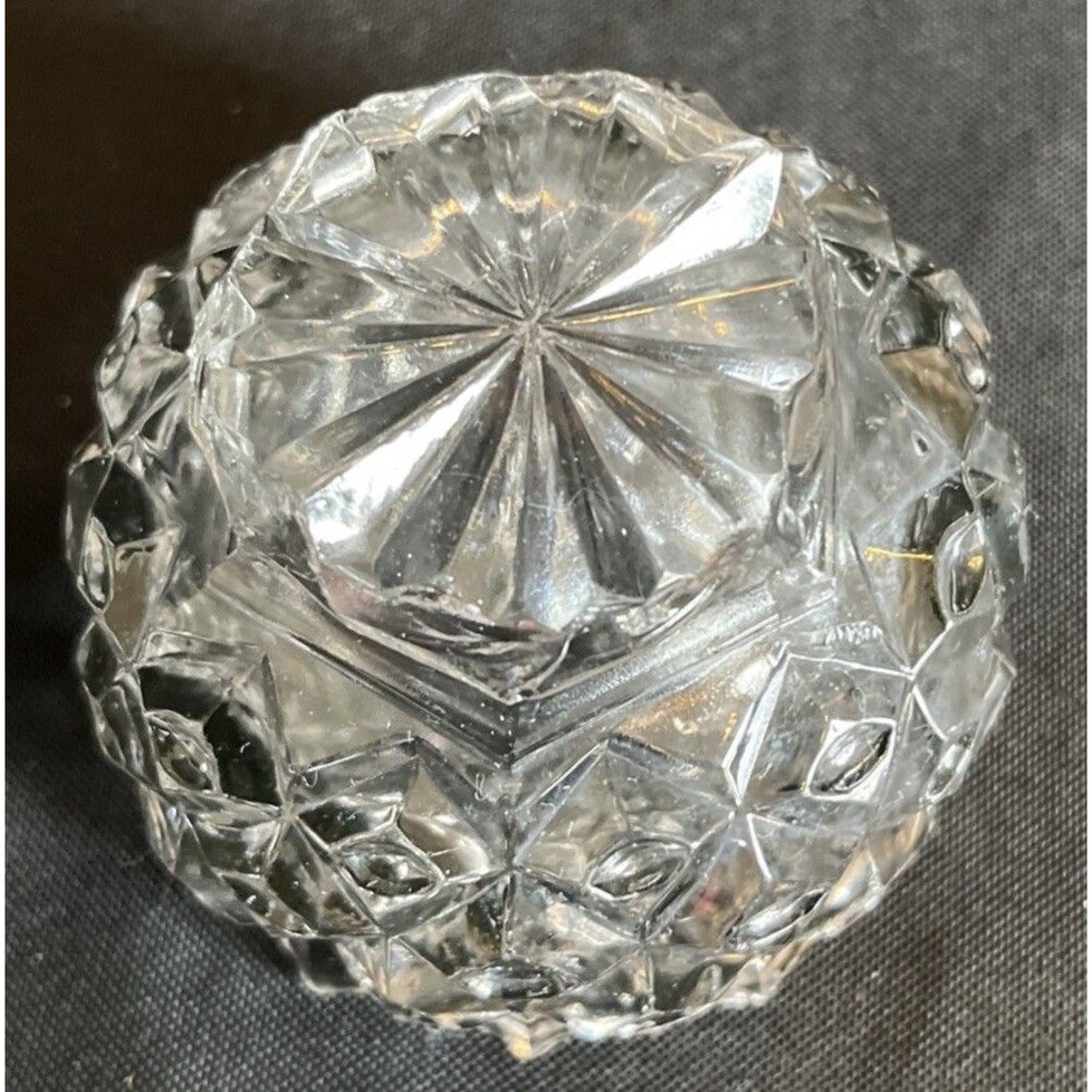 Stunning Antique Flint Glass Master Salt Cellar Flattened Sawtooth Diamonds - Picture 6 of 9